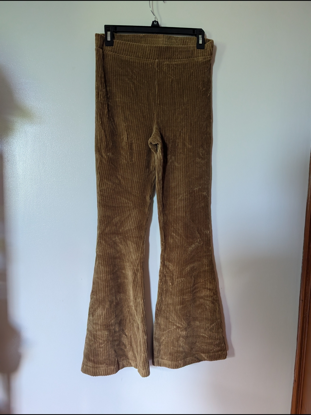 aerie Tan Corduroy Pants with Elastic Waistband